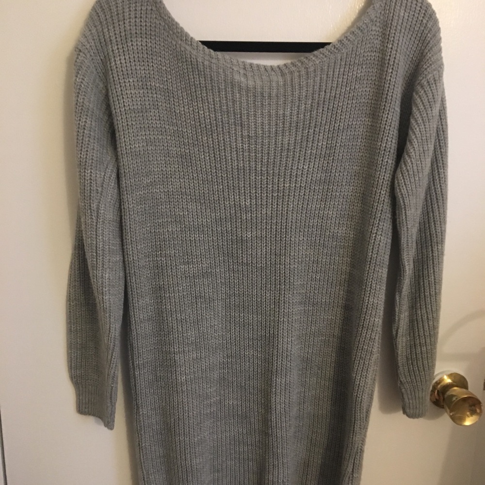 Missguided Grey Sweater Dress